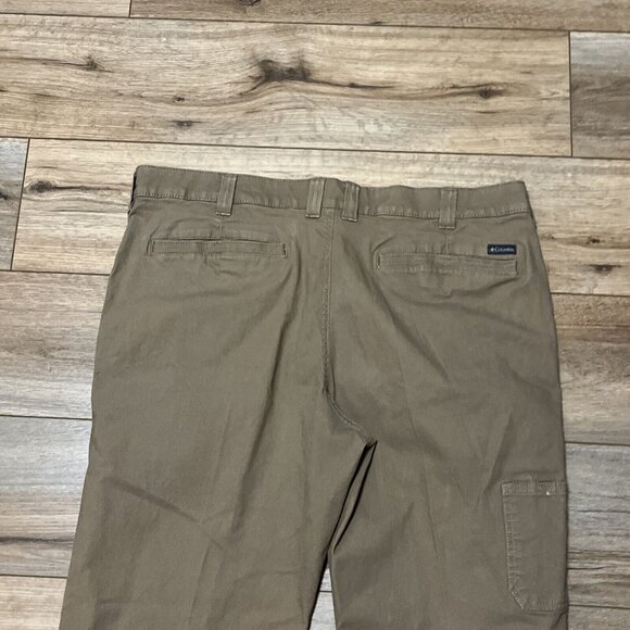 Men's Columbia Regular Fit Twill Pants SZ 40x32 Tan Stretch Casual Outdoor - Picture 8 of 11
